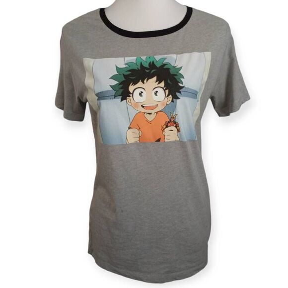 MY HERO ACADEMIA BABY DEKU GRAY T-SHIRT SZ.M EUC - Picture 1 of 5